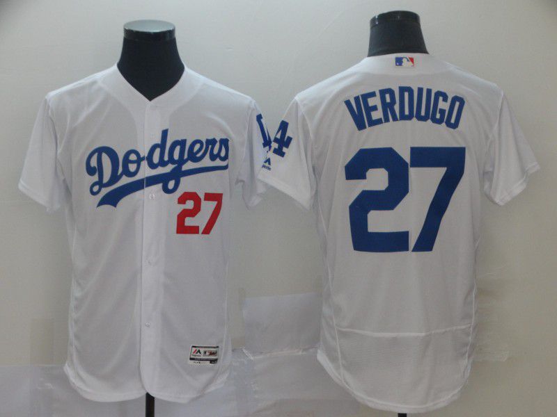 Men Los Angeles Dodgers #27 Verdugo White Elite MLB Jersey